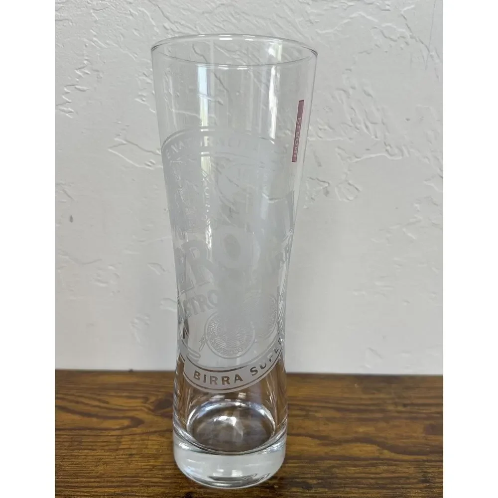 Peroni Nastro Azzurro Birra Superiore Italian Embossed Tall Beer Glass 0.4L